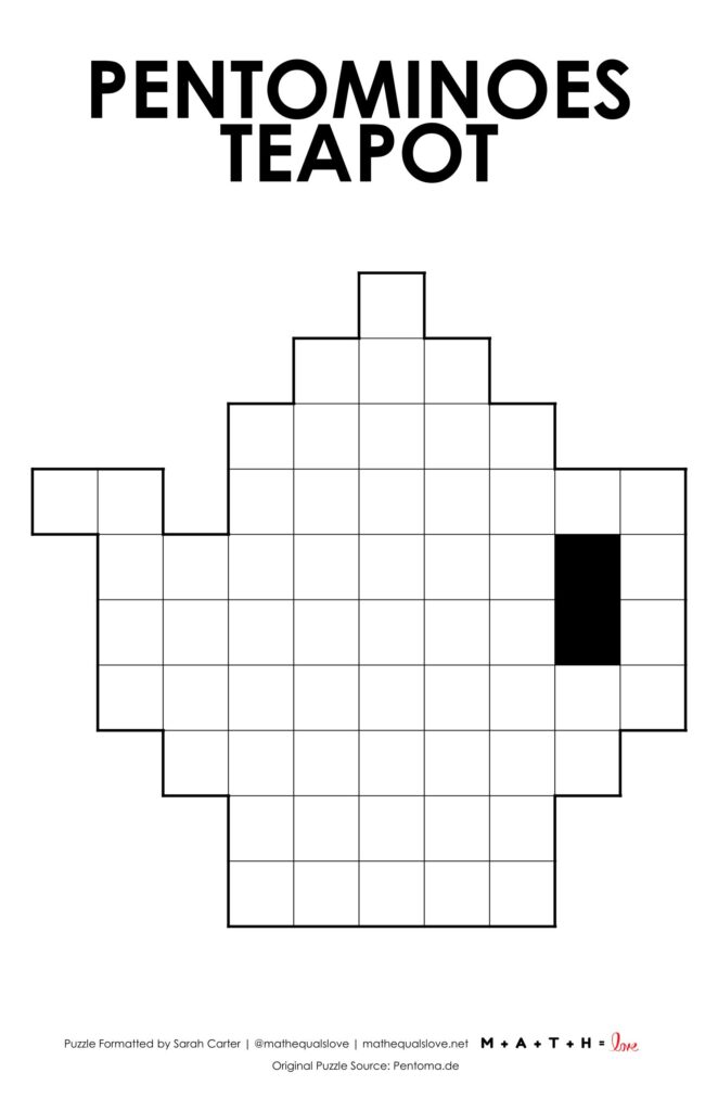 pentominoes teapot shape to build.