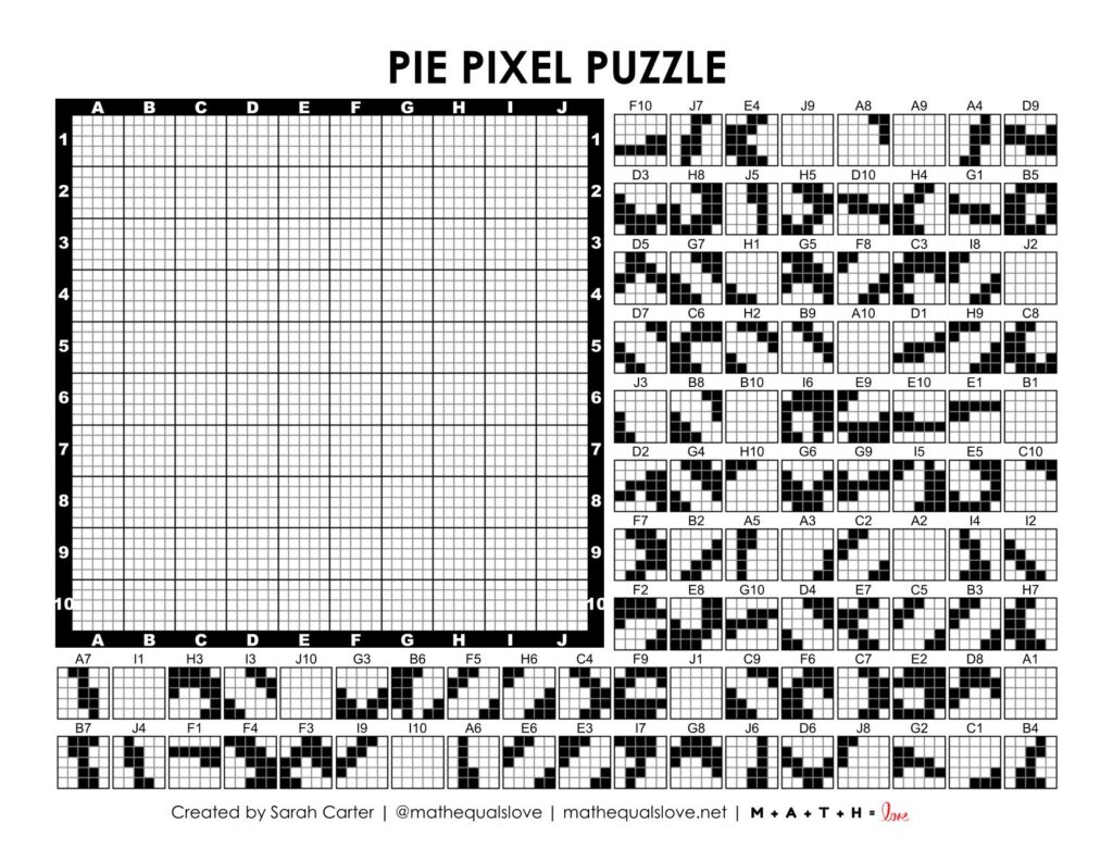 pie pixel puzzle.