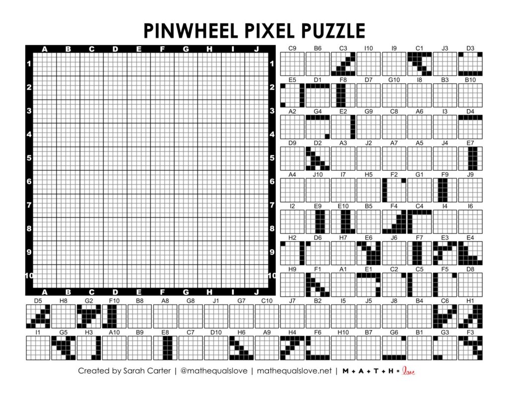 pinwheel pixel puzzle worksheet.