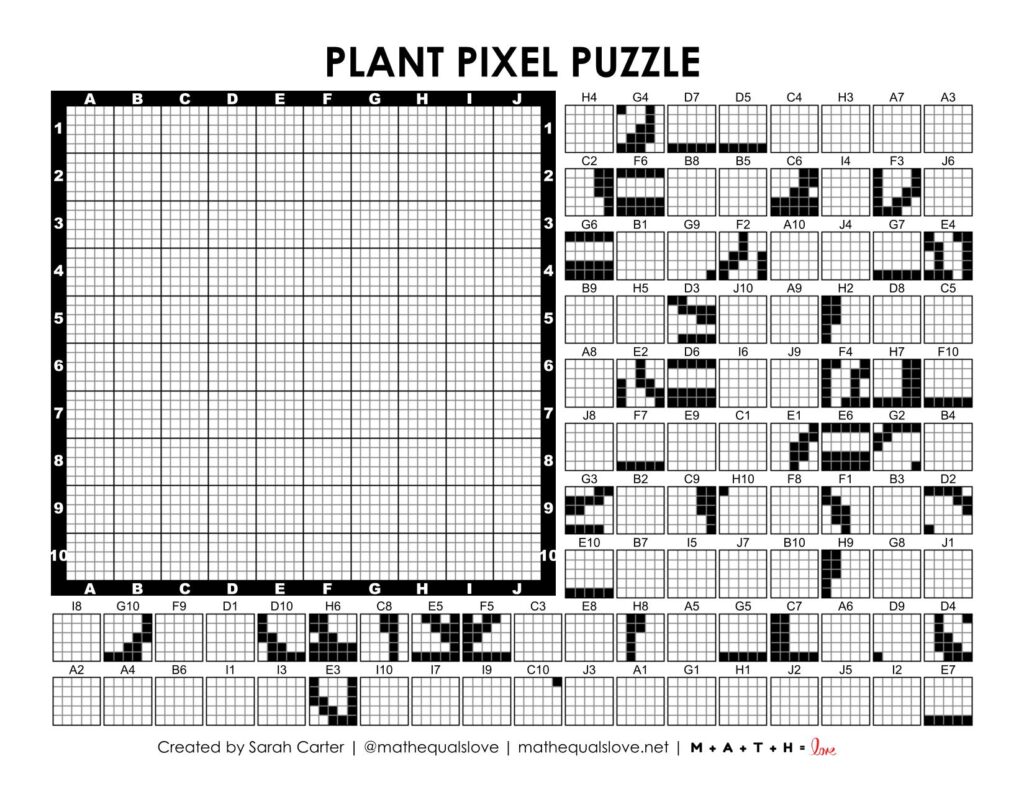 plant pixel puzzle worksheet.