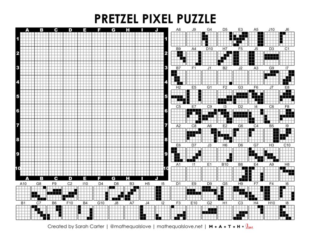 pretzel pixel worksheet.