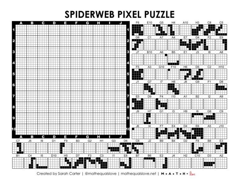 Spiderweb Pixel Puzzle | Math = Love