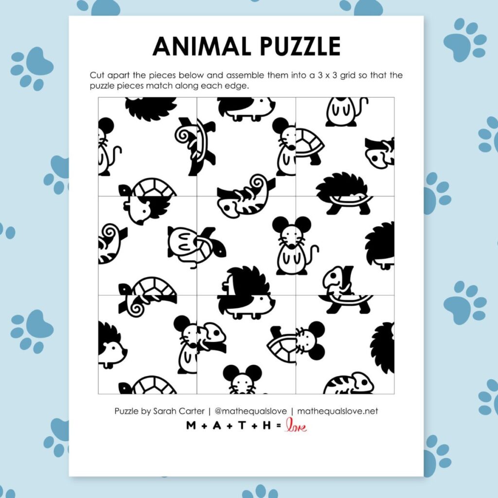 animal edge matching puzzle.