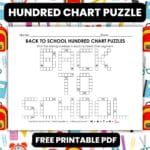 back to school hundred chart puzzle worksheet.