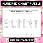 bunny hundred chart math puzzle worksheet pdf.