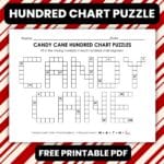 candy cane math hundred chart worksheet.