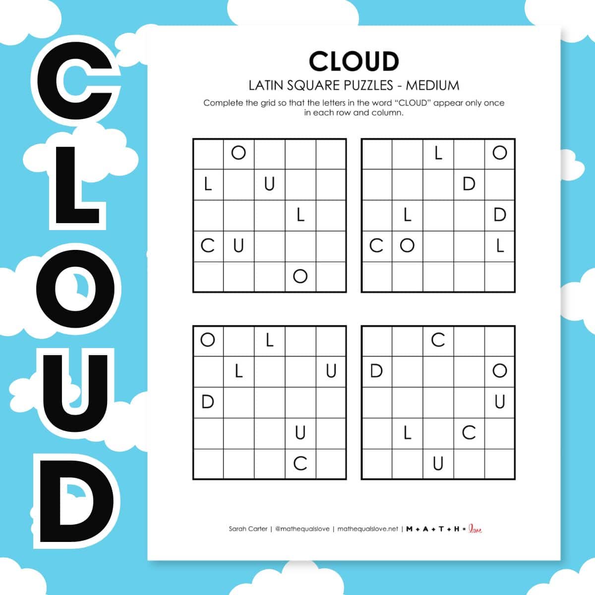 cloud latin square puzzles.