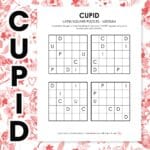 cupid latin square puzzles for valentines day.