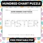 easter hundred chart math puzzle worksheet.