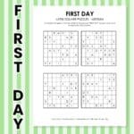 first day of school latin square puzzles.