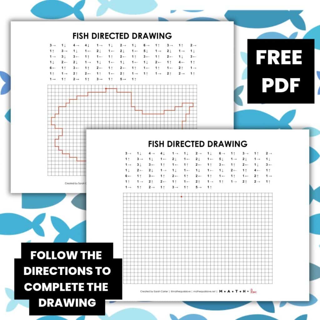 fish directed drawing worksheet pdf.