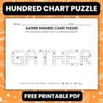 gather hundred chart puzzle worksheet for thanksgiving.