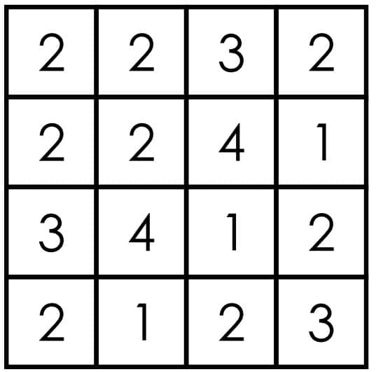 sample hitori logic puzzle.