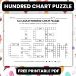 ice cream hundred chart puzzle worksheet.