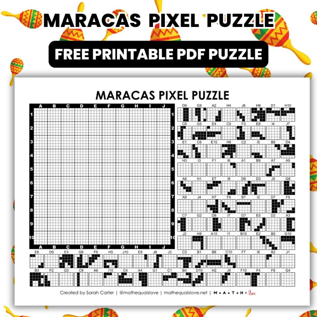 maracas pixel puzzle worksheet.