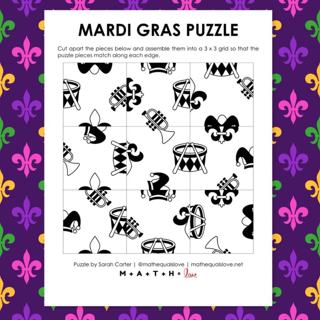 mardi gras edge matching puzzle.