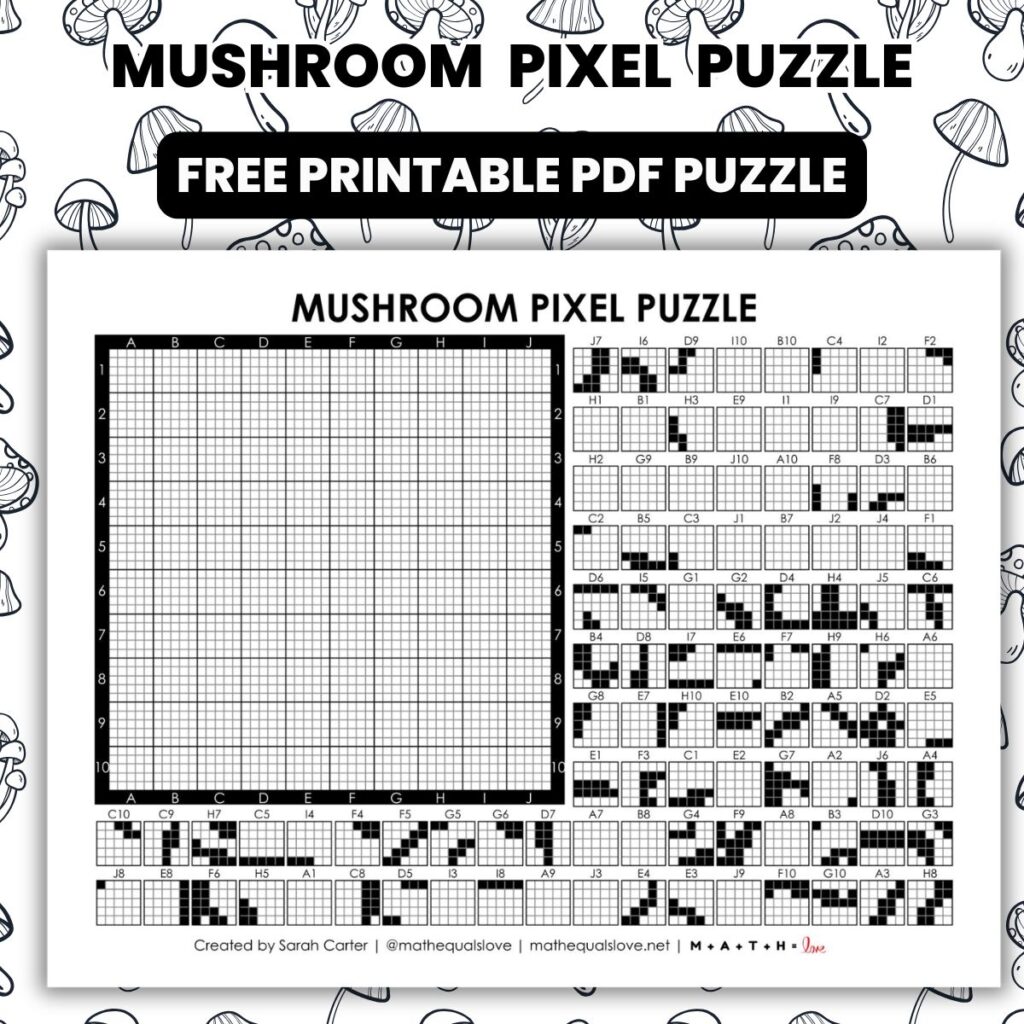 mushroom pixel puzzle.