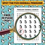 penguin oddball search puzzle worksheet.