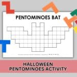 pentominoes bat spatial reasoning puzzle for halloween.