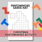 santa hat pentominoes puzzle for christmas.