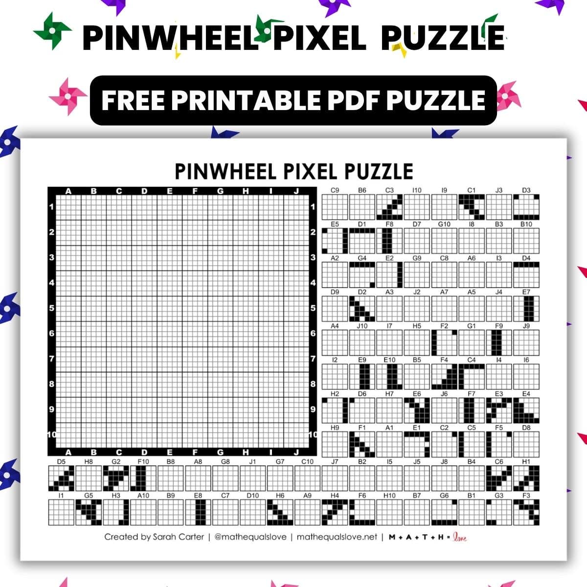 Pinwheel Pixel Puzzle | Math = Love