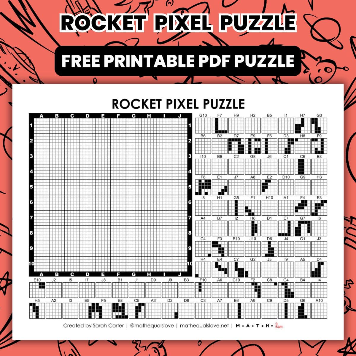rocket pixel puzzle worksheet.