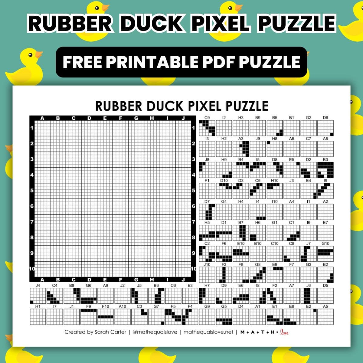 rubber duck pixel puzzle worksheet.