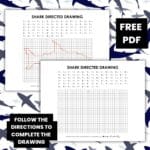shark directed drawing puzzle worksheet.