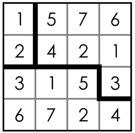 solution to sample suguru logic puzzle.