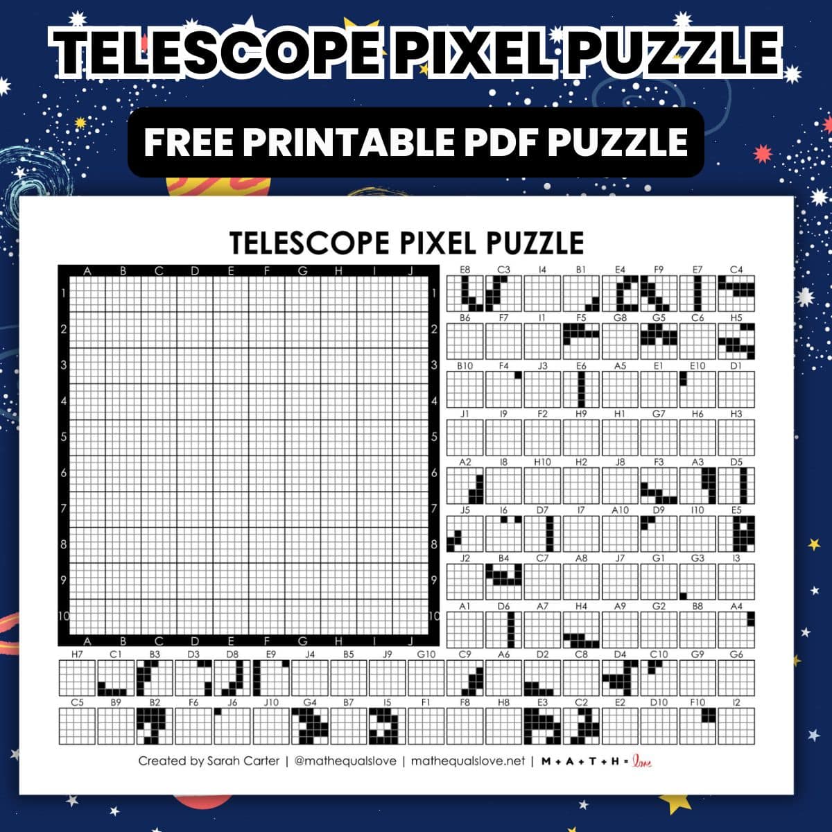 Telescope Pixel Puzzle | Math = Love