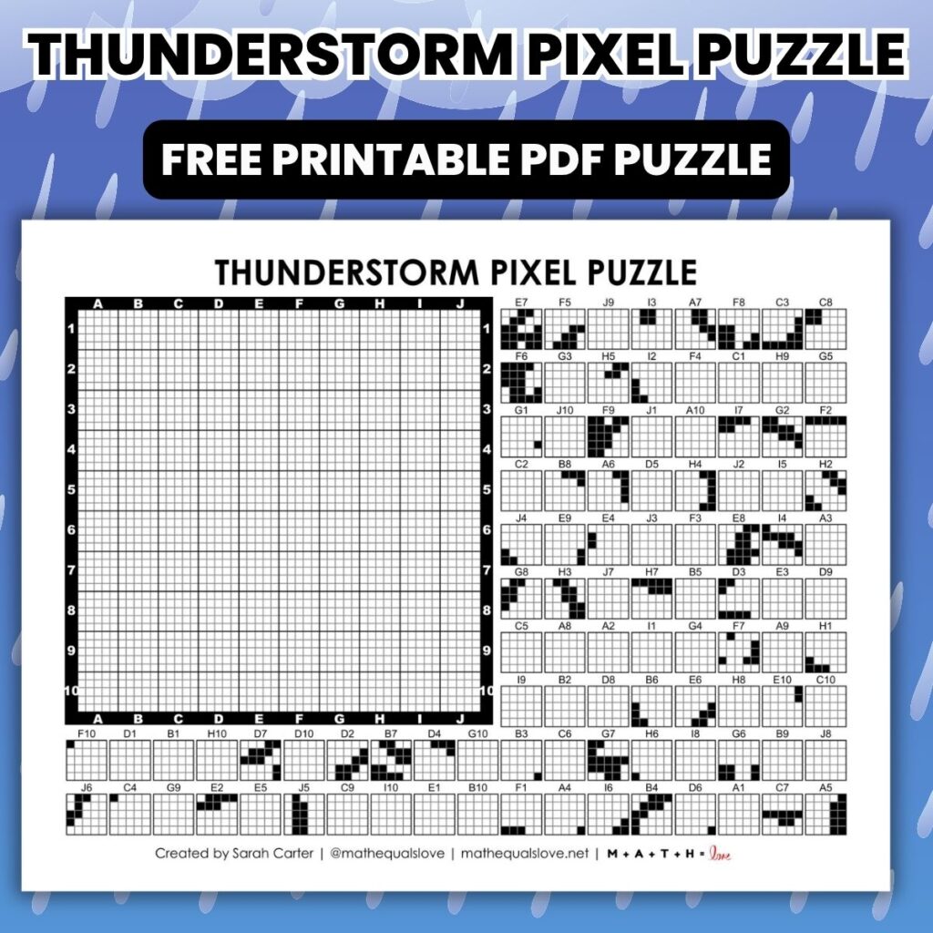 thunderstorm pixel puzzle worksheet.
